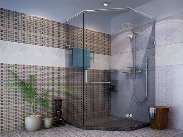 Cách sử dụng vách tắm kính vát góc