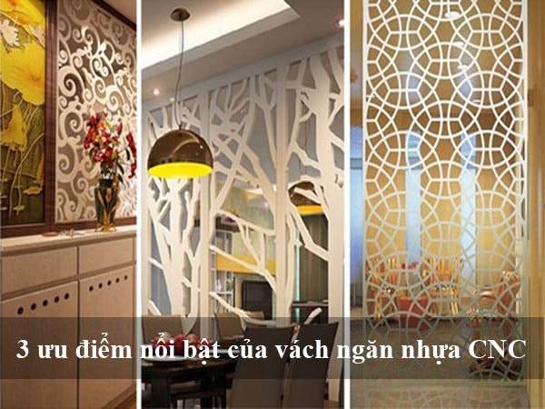 Vách ngăn nhựa CNC có nhiều họa tiết hoa văn đẹp khác nhau