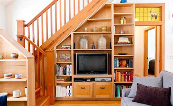 Cách bố trí vách ngăn phòng khách và cầu thang đẹp
