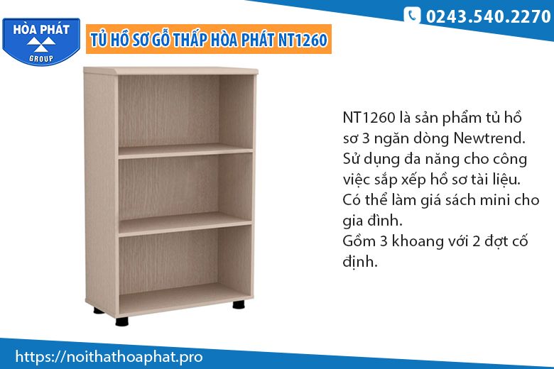 Tủ hồ sơ thấp NT1260