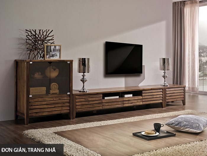 Thiết kế tủ tường gỗ đơn giản, trang nhã