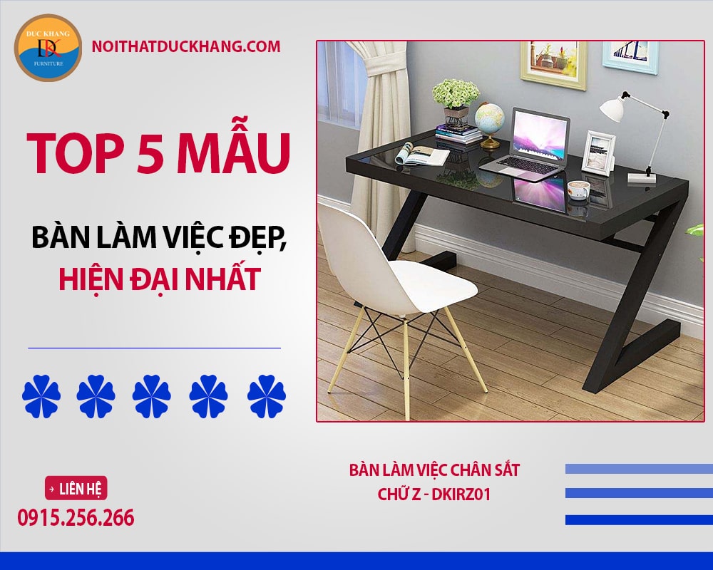 Bàn làm việc chân sắt chữ Z - DKIRZ01