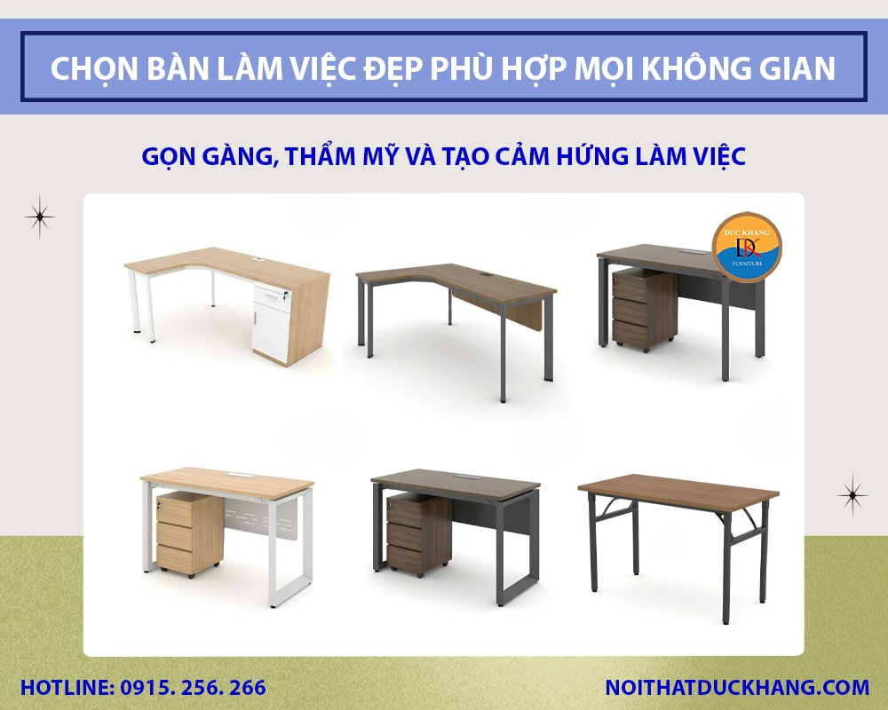 Bí quyết chọn bàn làm việc đẹp phù hợp mọi không gian