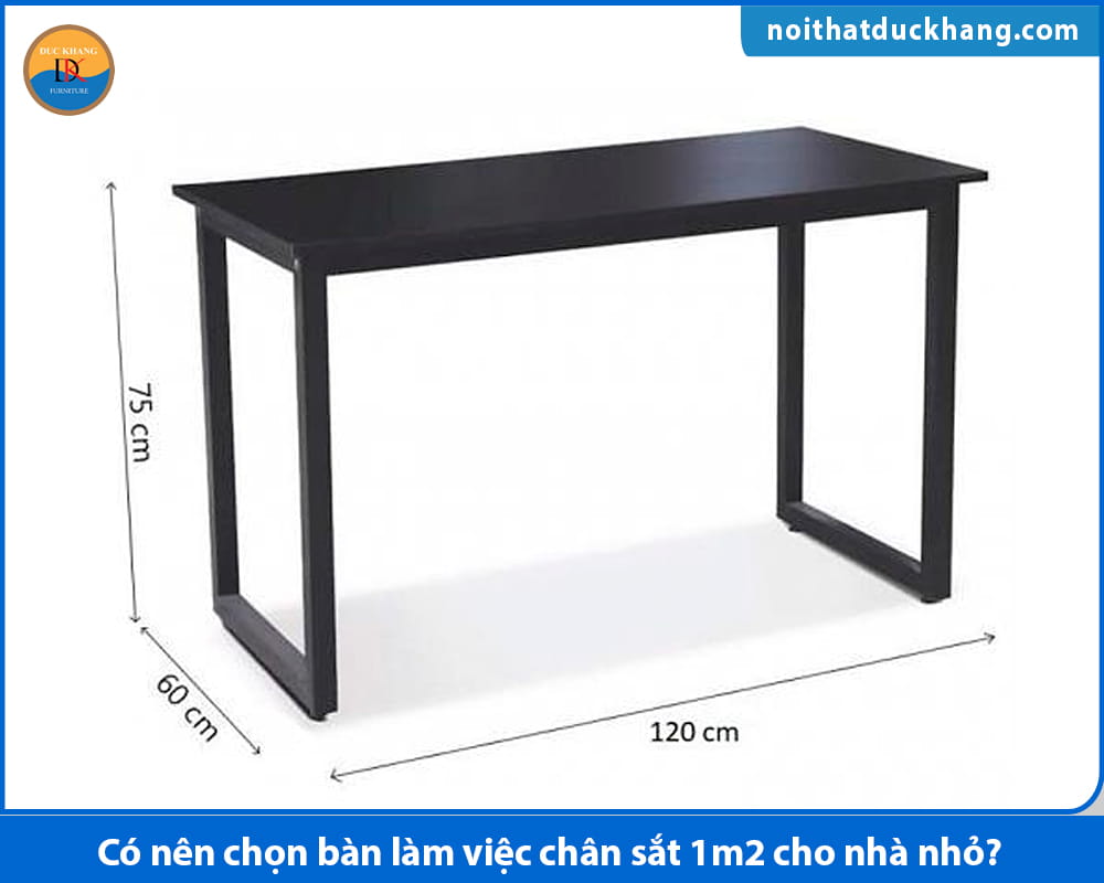 Bàn làm việc chân sắt 1m2 cho sinh viên, học sinh