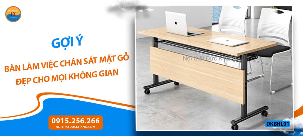 Gợi ý bàn làm việc chân sắt mặt gỗ đẹp cho mọi không gian