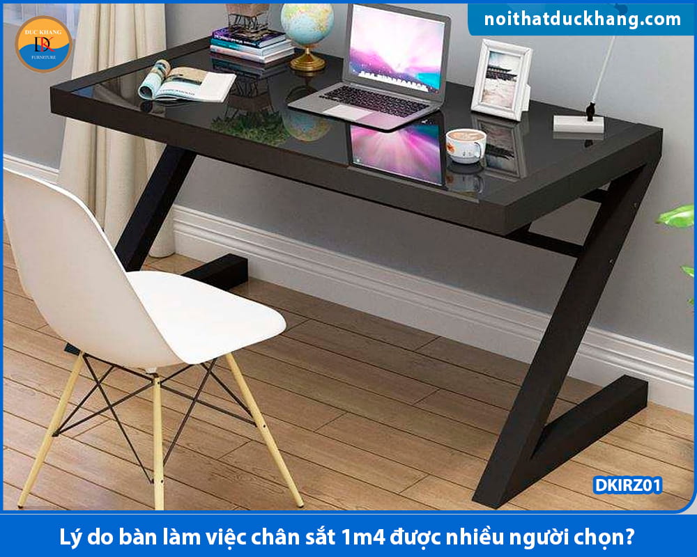 Bàn làm việc chân sắt 1m4 chữ Z - DKIRZ01