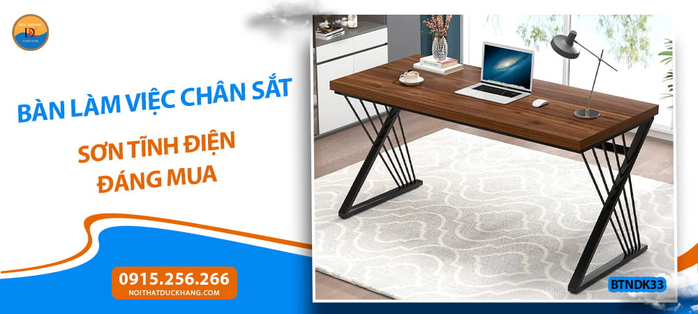 Bàn làm việc chân sắt sơn tĩnh điện đáng mua 2026